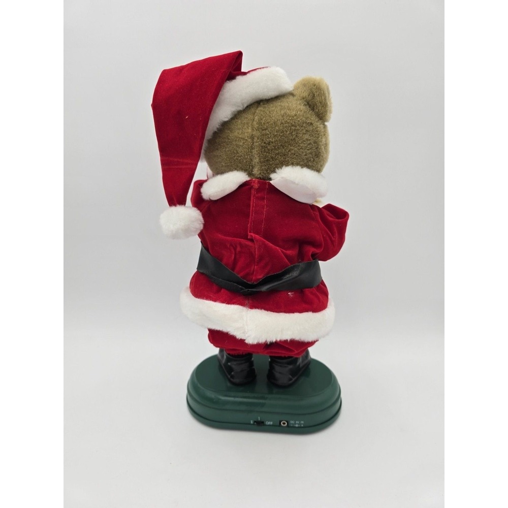 Avon Teddy Bear Santa lighted Musical Christmas Figure Vintage - Picture 4 of 6